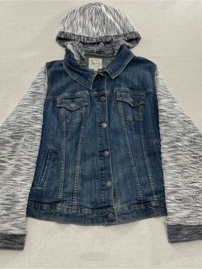 Torrid Denim French Terry Sleeve Hooded Jacket Women’s Size 3 Casual Work Y2K